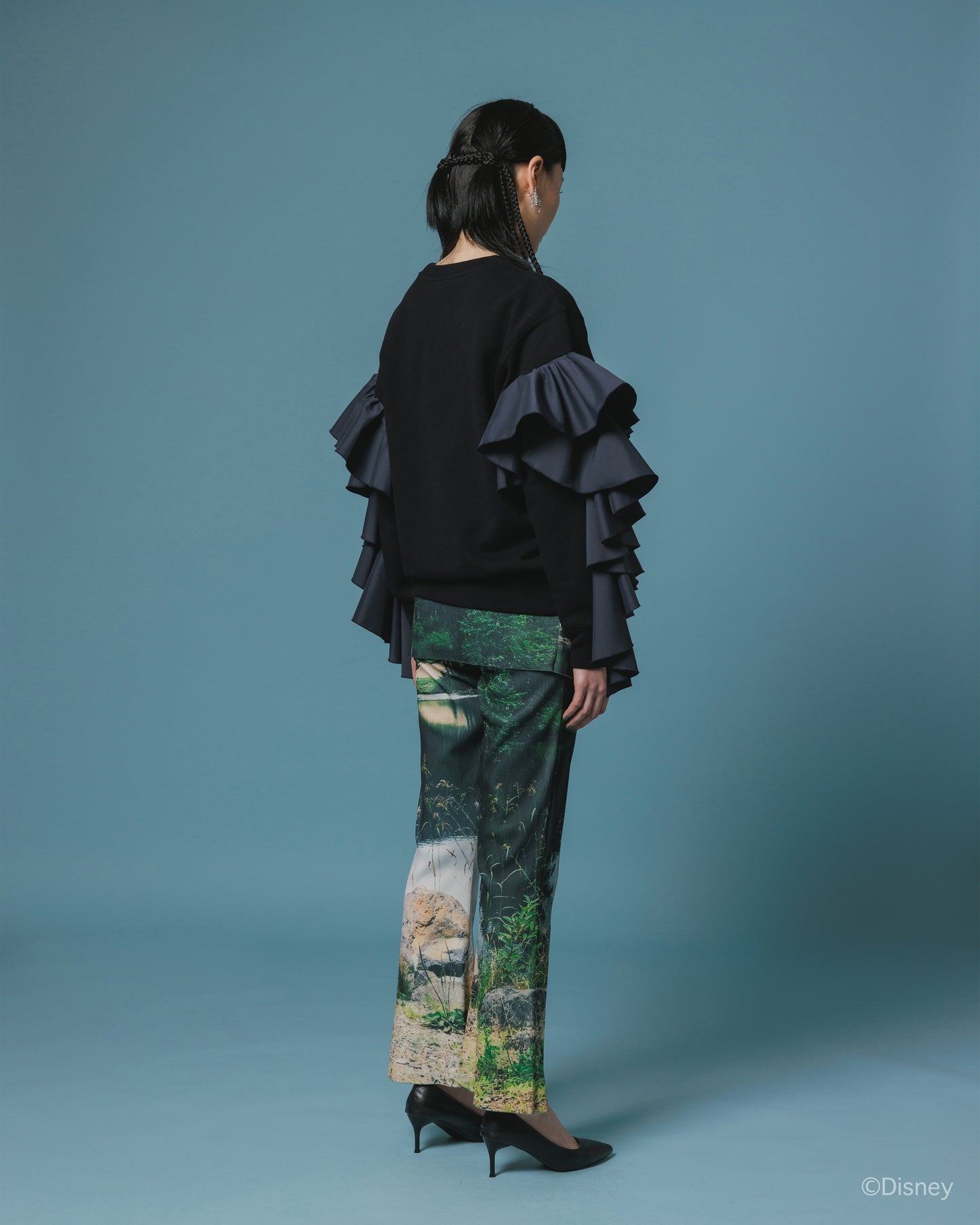 RIB FLARE PANTS (LAKE)