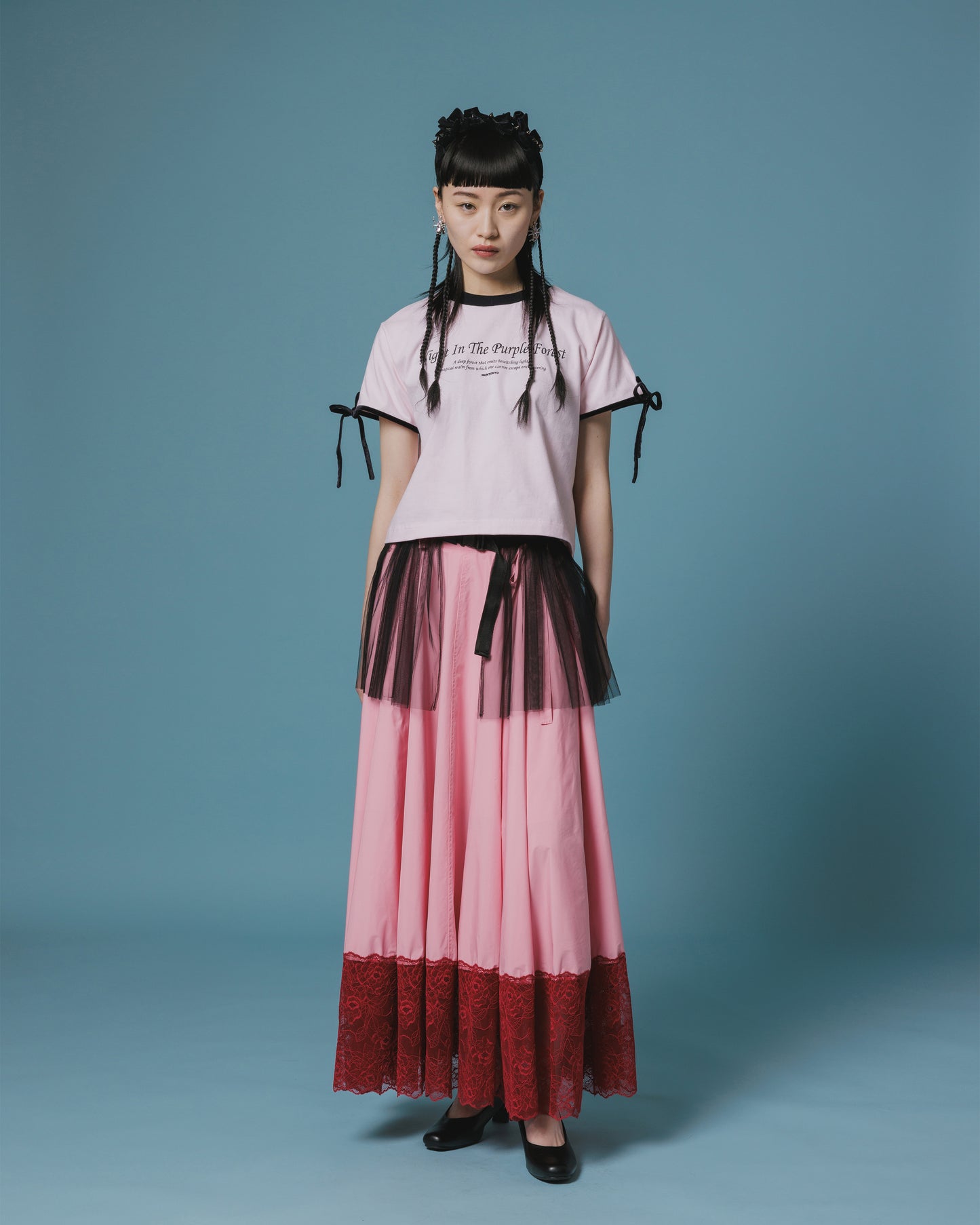 LACE RIBBON SKIRT (PINK)
