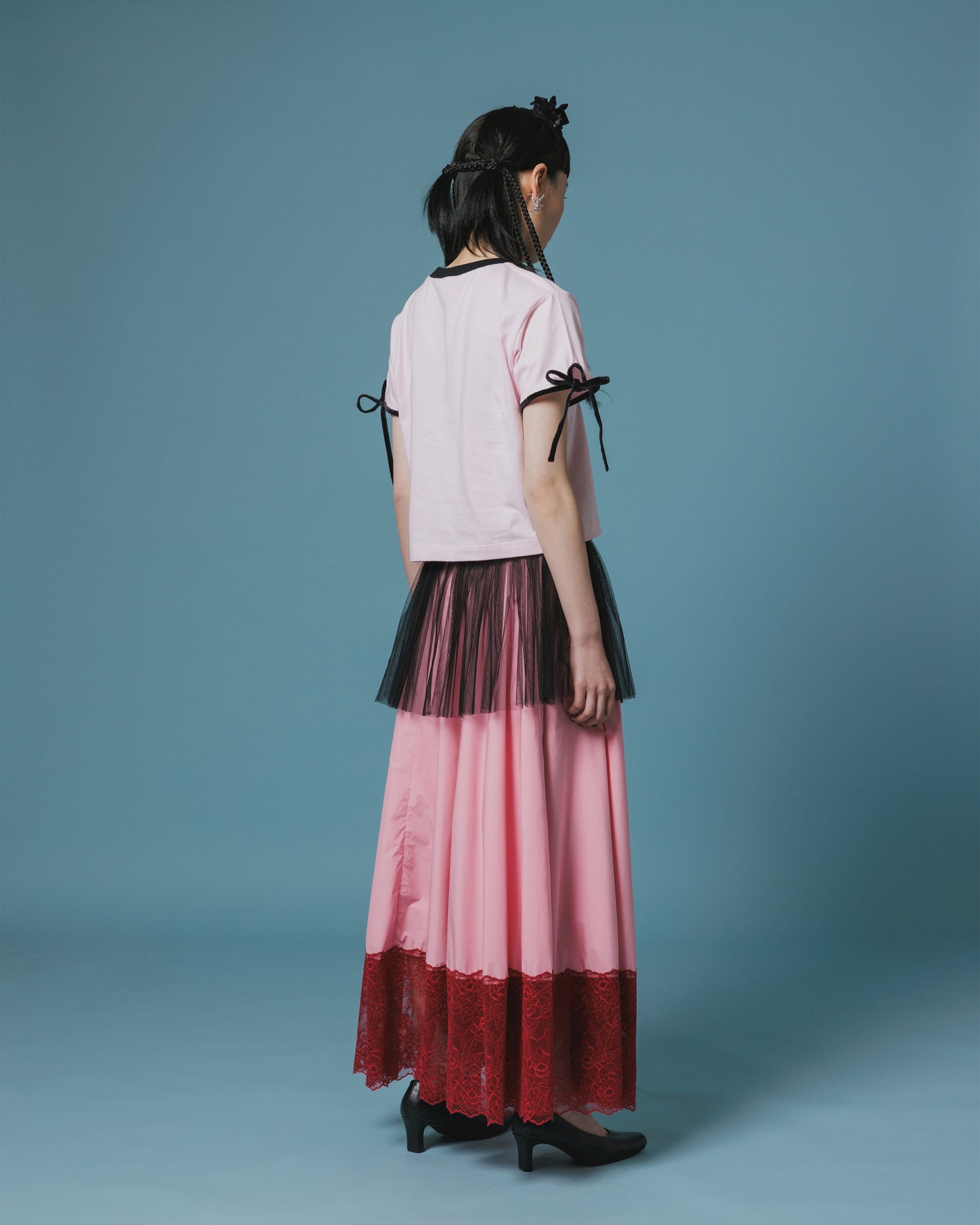 LACE RIBBON SKIRT (PINK)