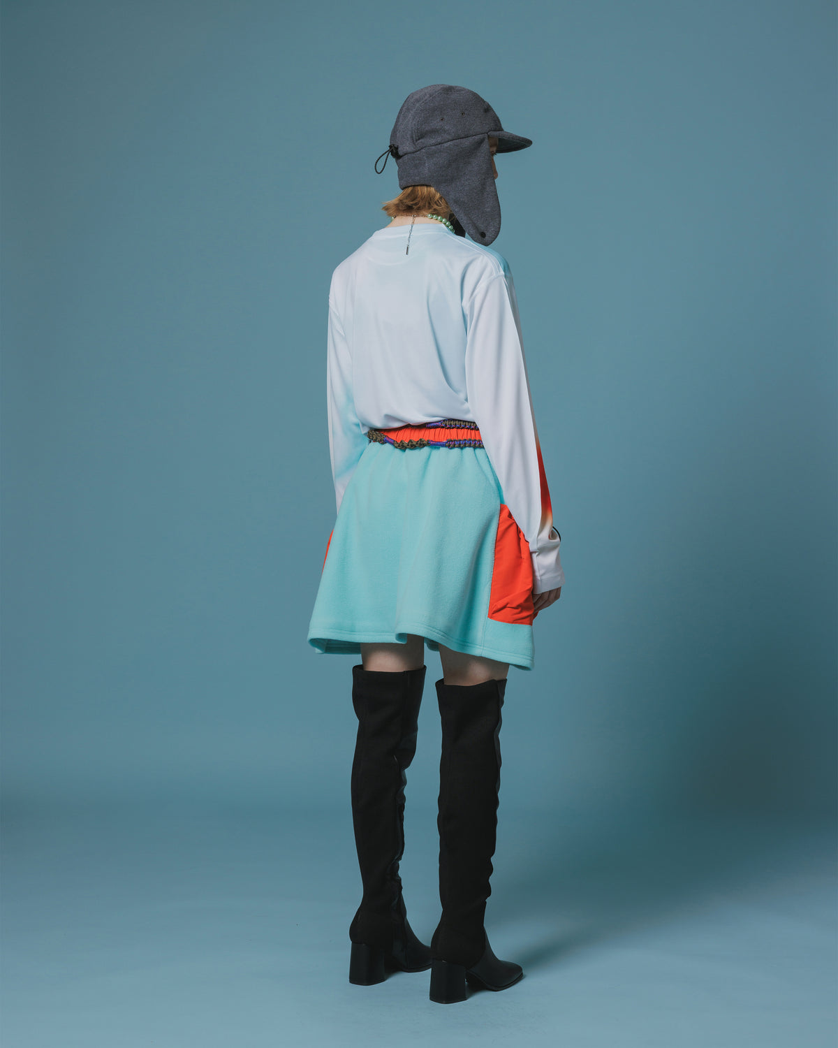FLEECE MINI CARGO SKIRT (M.GREEN)