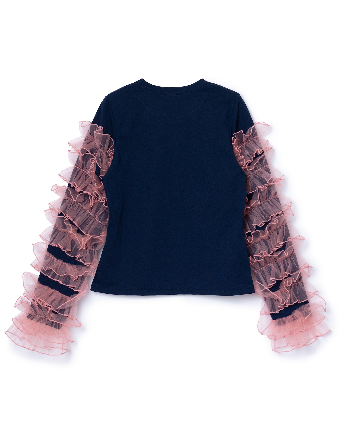 FRILL SLEEVE C/S (NAVY x PINK)