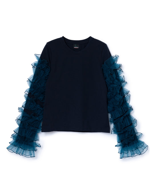 FRILL SLEEVE C/S (BLACK x GREEN)