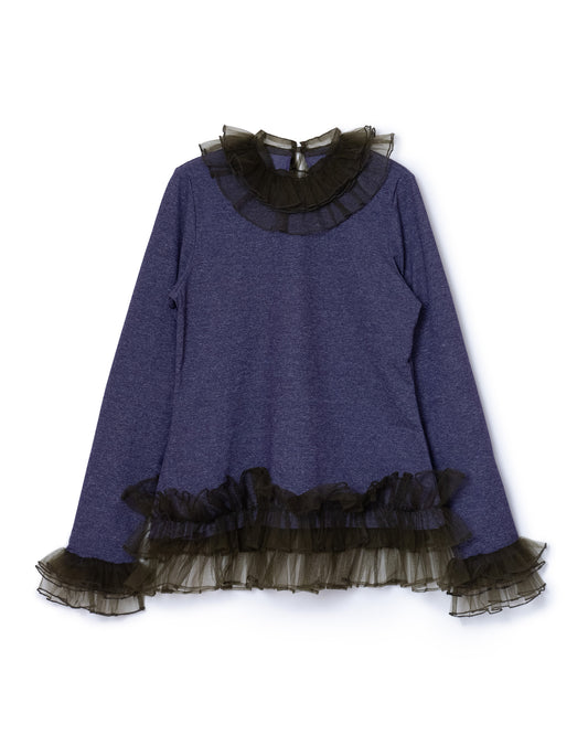 HEM FRILL C/S (PURPLE x KHAKI)