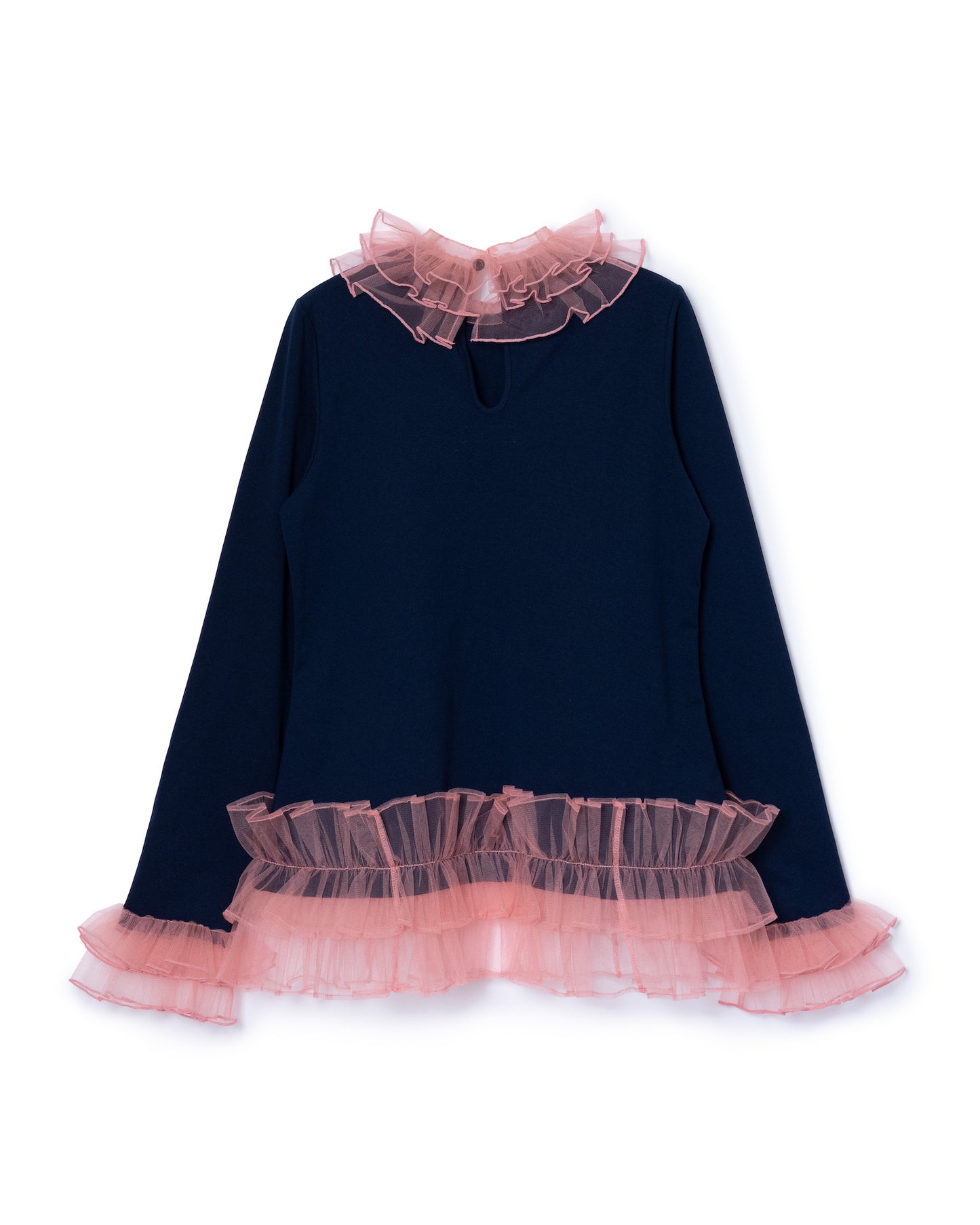 HEM FRILL C/S (NAVY x PINK)