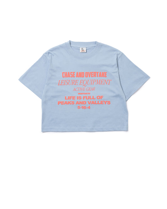 LETTERING PRINT SHORT T-SHIRT (BLUE)