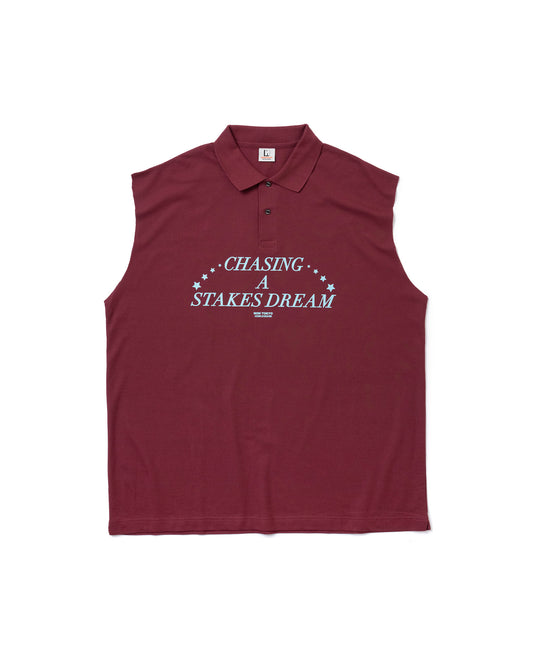 NO SLEEVE BIG POLO-SHIRT (WINE)