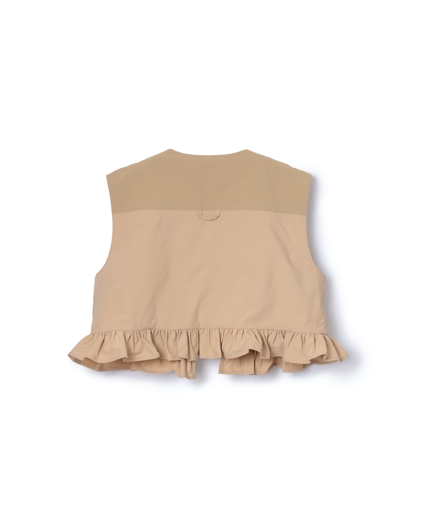 MULTIPOCKET FRILLVEST (BEIGE)