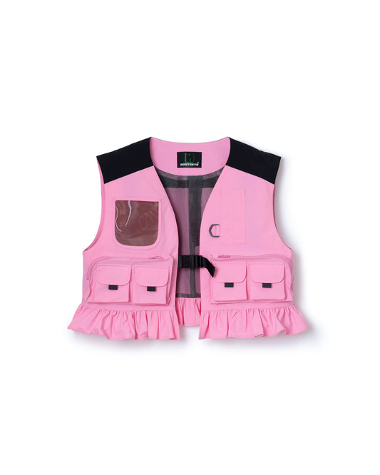 MULTIPOCKET FRILLVEST (PINK)