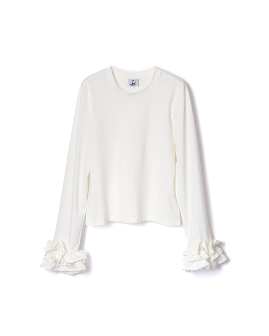 NON TOKYO / FRILL SLEEVE C/S (WHITE) &lt;NON TOKYO&gt; Frill sleeve cut and sew (white)