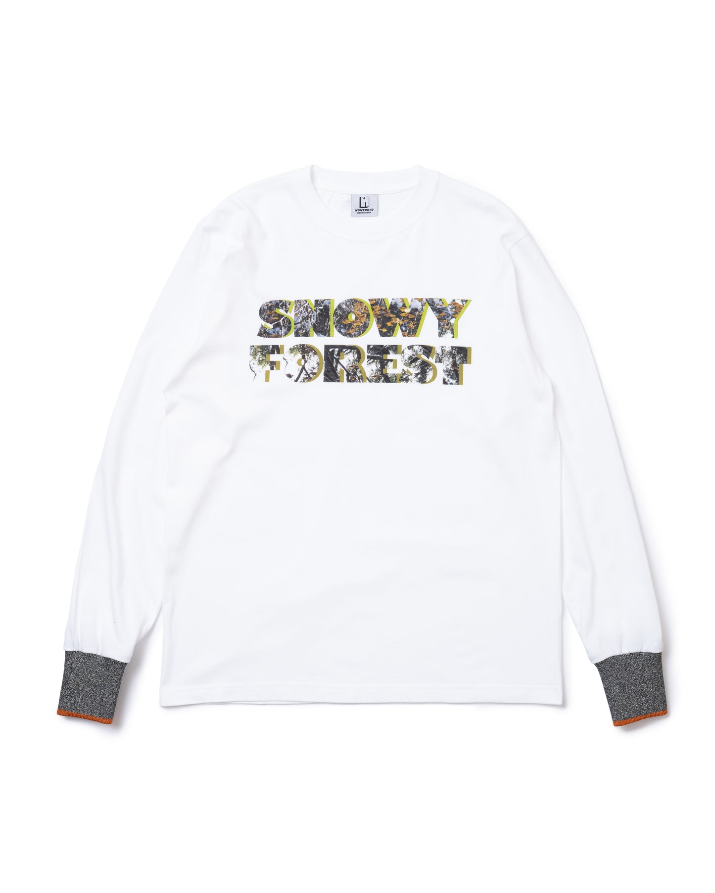SNOWY FOREST PRINT L/S T-SHIRT (WHITE)