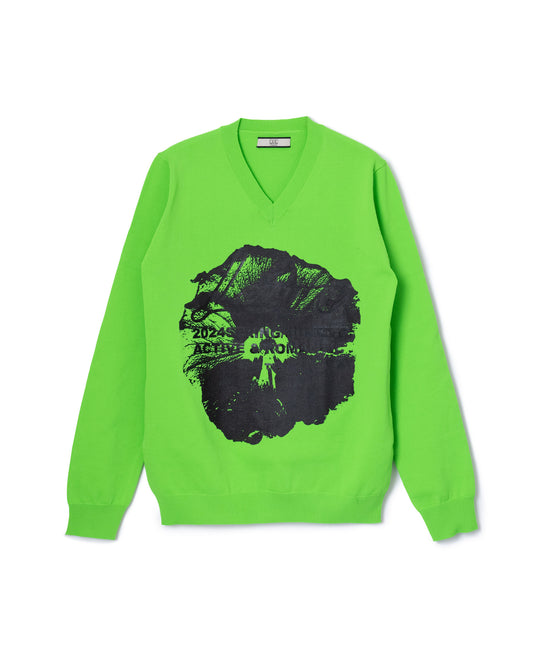 FLOWER PRINT KNIT (GREEN)