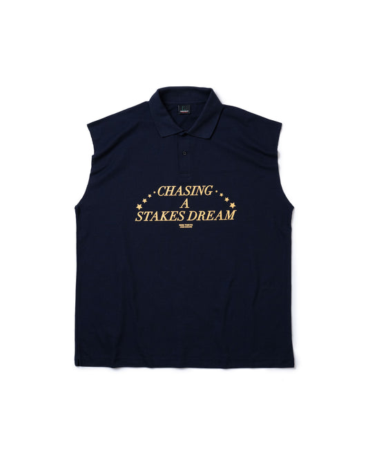 NO SLEEVE BIG POLO-SHIRT (NAVY)