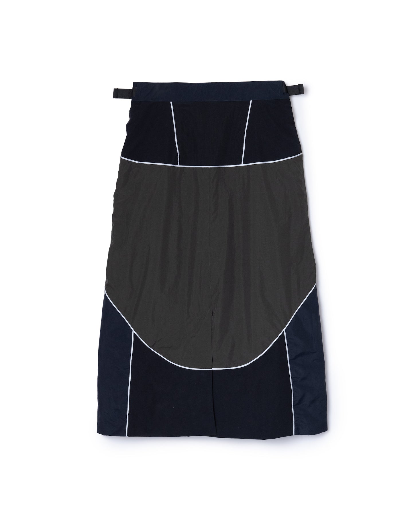SWITCHING NYLON SKIRT (NAVY x BLACK)