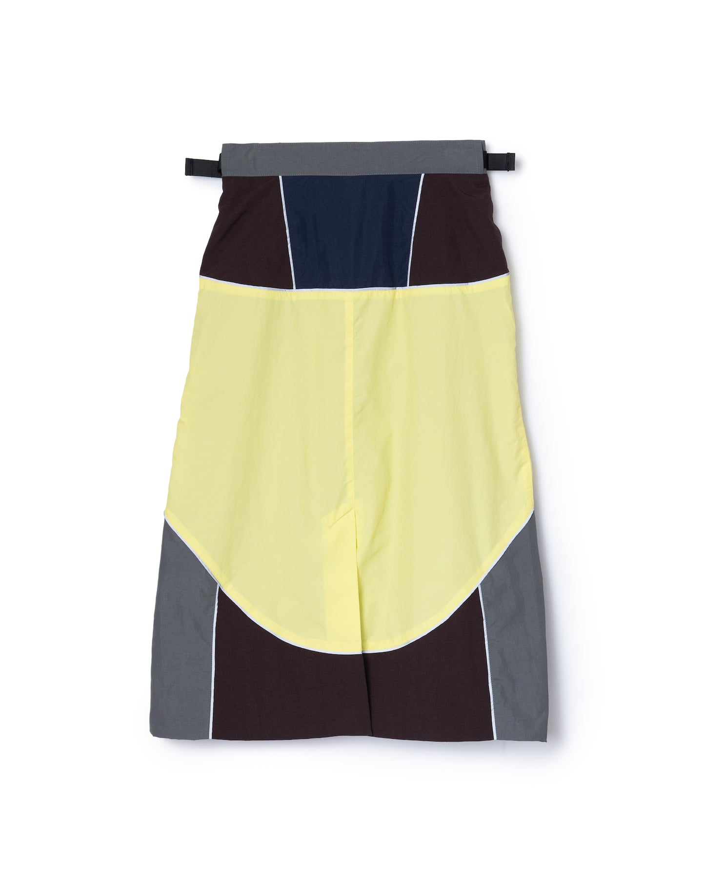 SWITCHING NYLON SKIRT (BROWN x YELLOW)