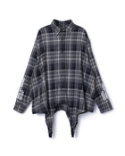 2WAY FLANNEL CHECK SHIRT (BLACK)