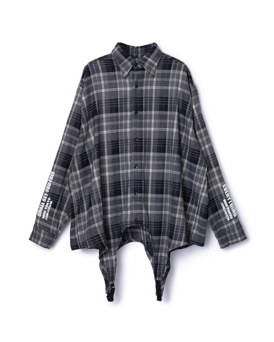 2WAY FLANNEL CHECK SHIRT (BLACK)