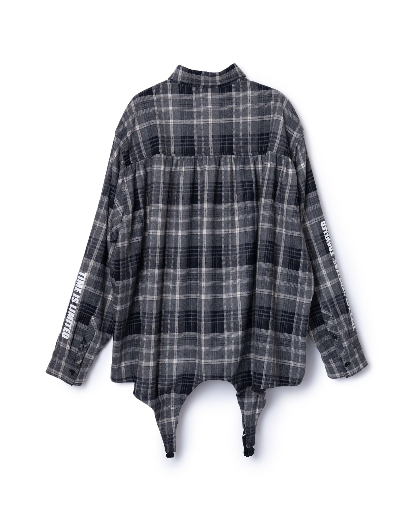 2WAY FLANNEL CHECK SHIRT (BLACK)