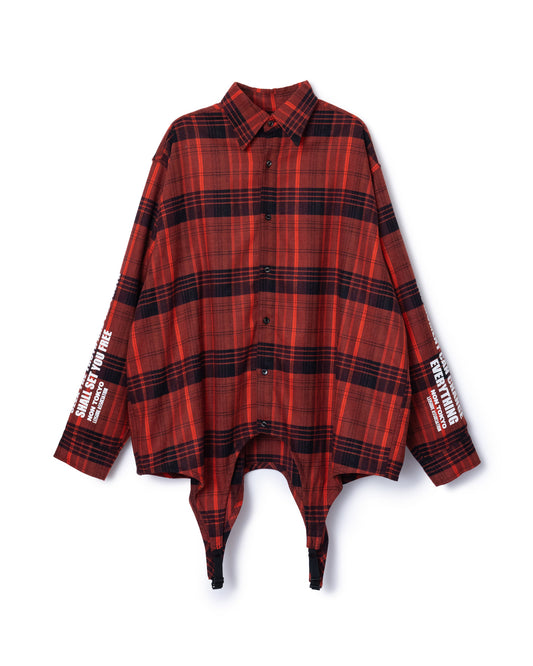 2WAY FLANNEL CHECK SHIRT (RED)