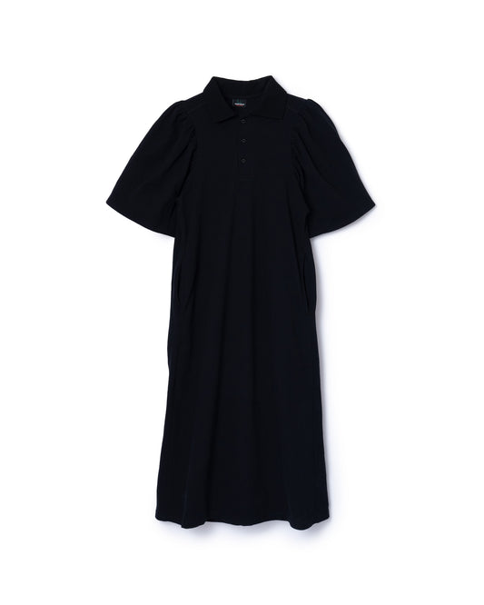 PUFF SLEEVE POLO ONE-PIECE (BLACK)