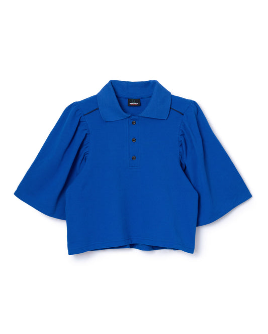 PUFF SLEEVE POLO-SHIRT (BLUE)
