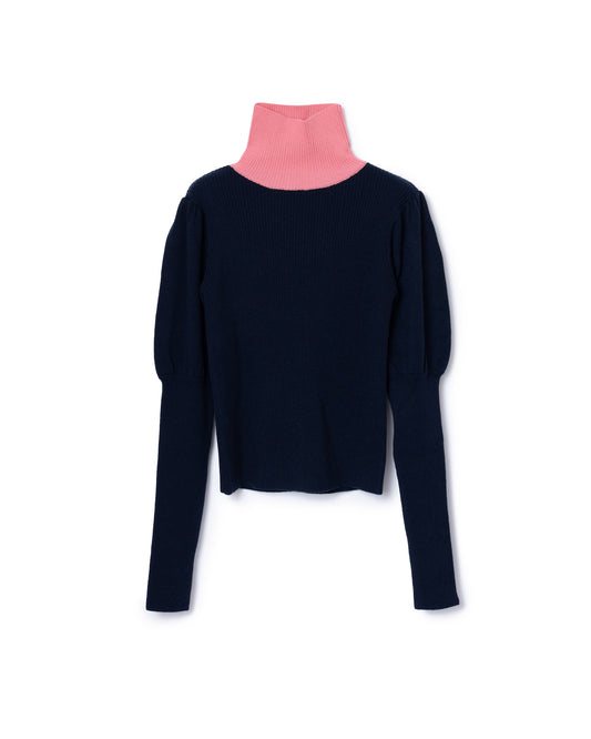 PUFFSLEEVE KNIT (NAVY)
