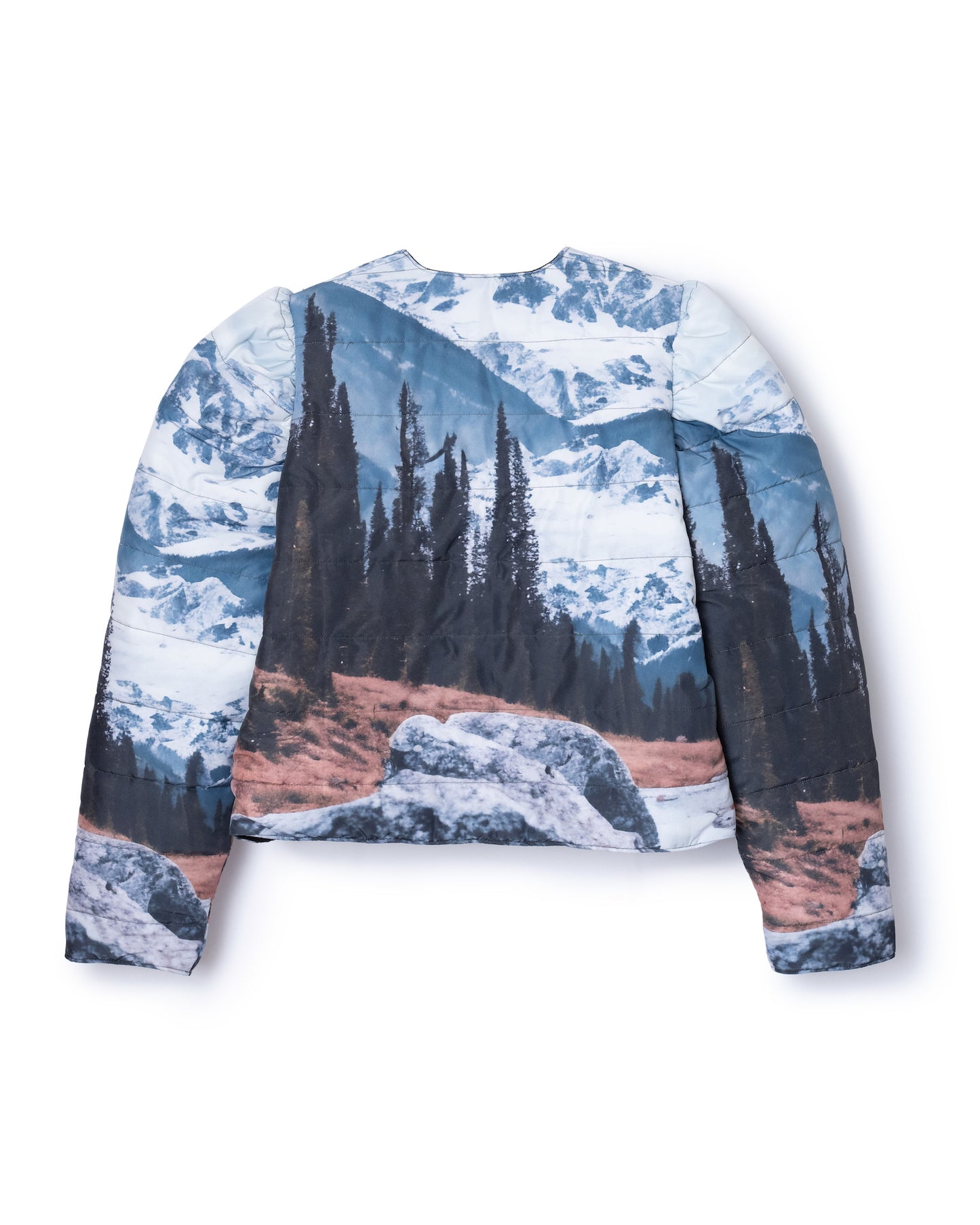 REVERSIBLE PUFFSLEEVE PADDING JACKET (MOUNTAIN x PINK)