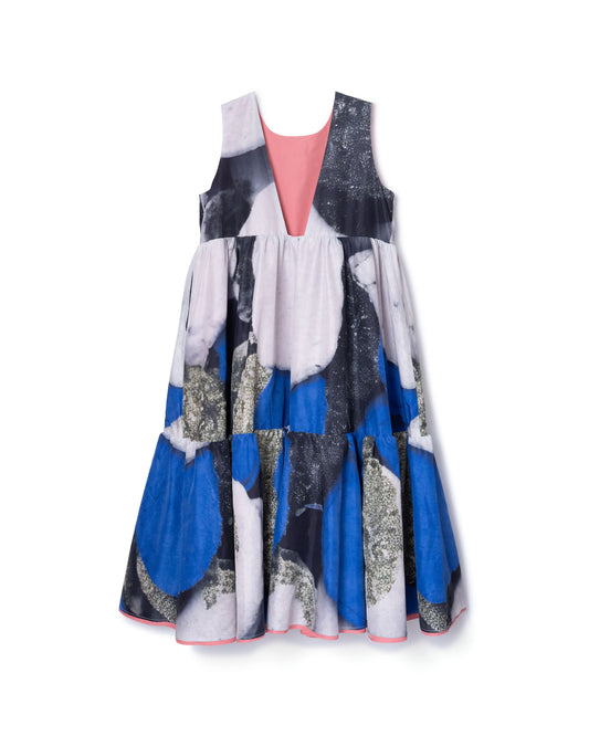 REVERSIBLE GATHER ONE-PIECE (BLUE x PINK)