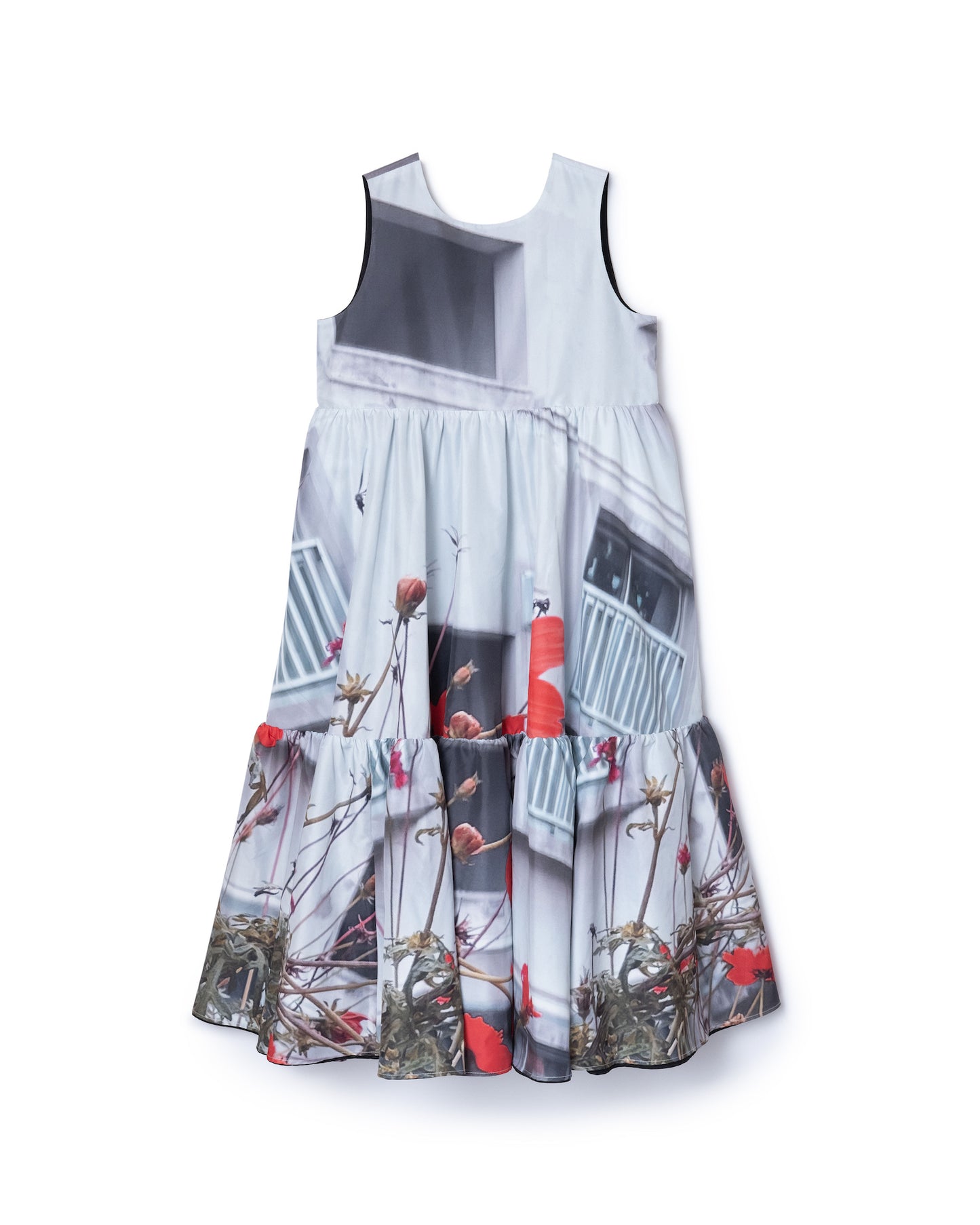 REVERSIBLE GATHER ONE-PIECE (FLOWER x BLACK)