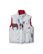 REVERSIBLE PADDING VEST (SNOW x RED)