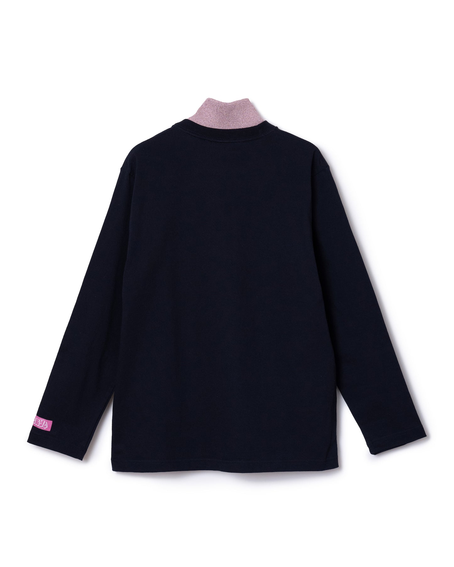GLITTER MOCK NECK L/S T-SHIRT (NAVY)