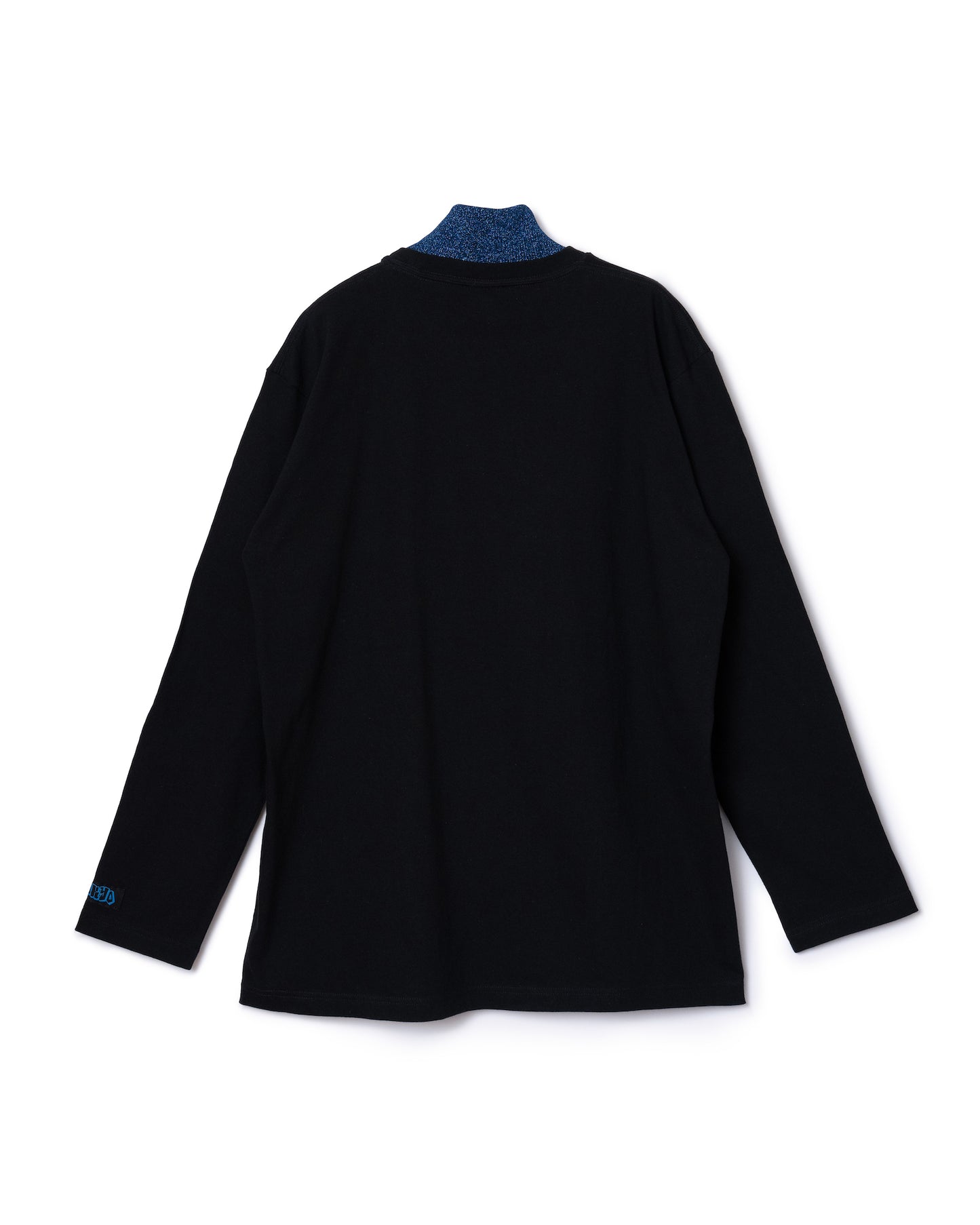 GLITTER MOCK NECK L/S T-SHIRT (BLACK)