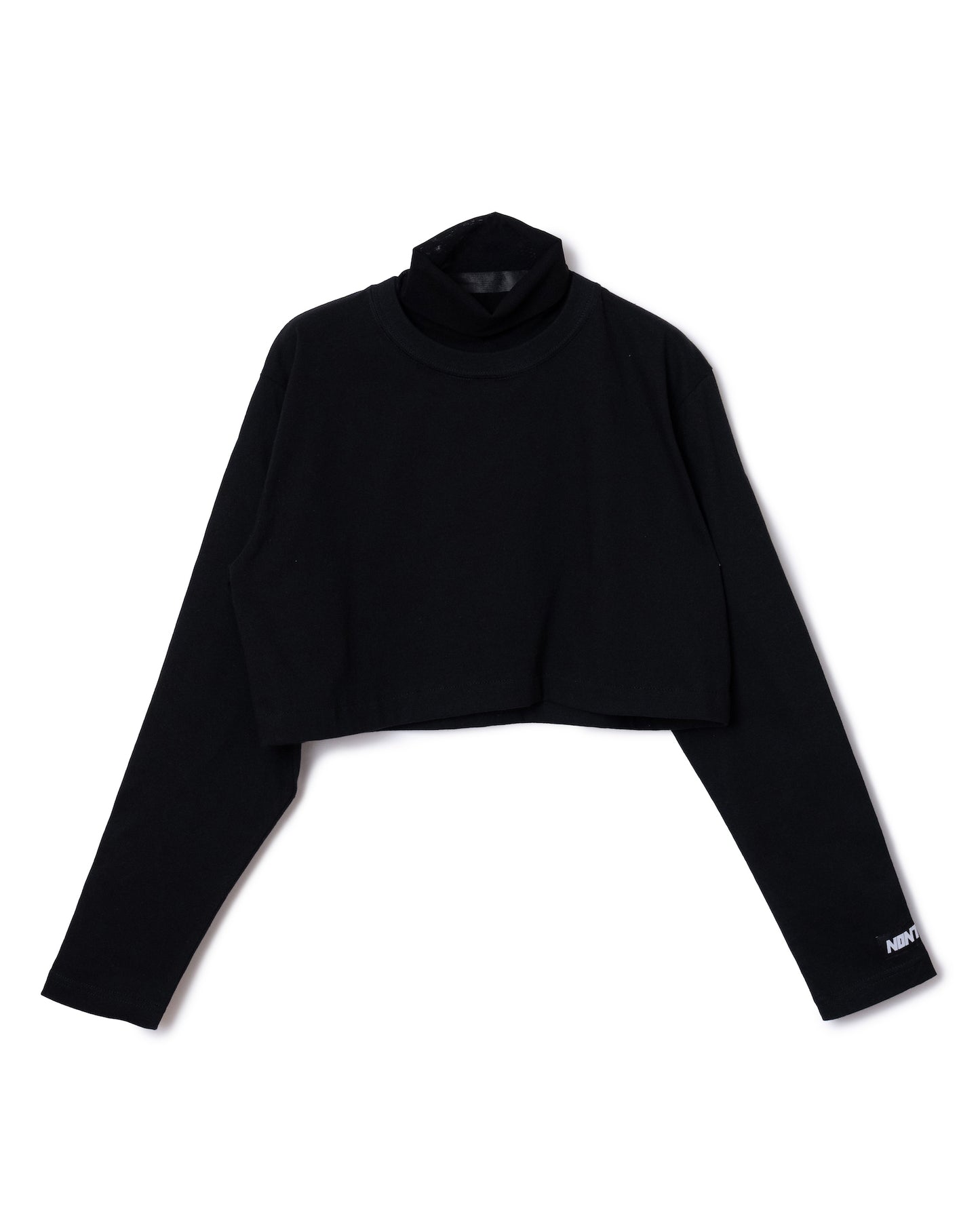 SHEER HIGH NECK L/S T-SHIRT (BLACK)