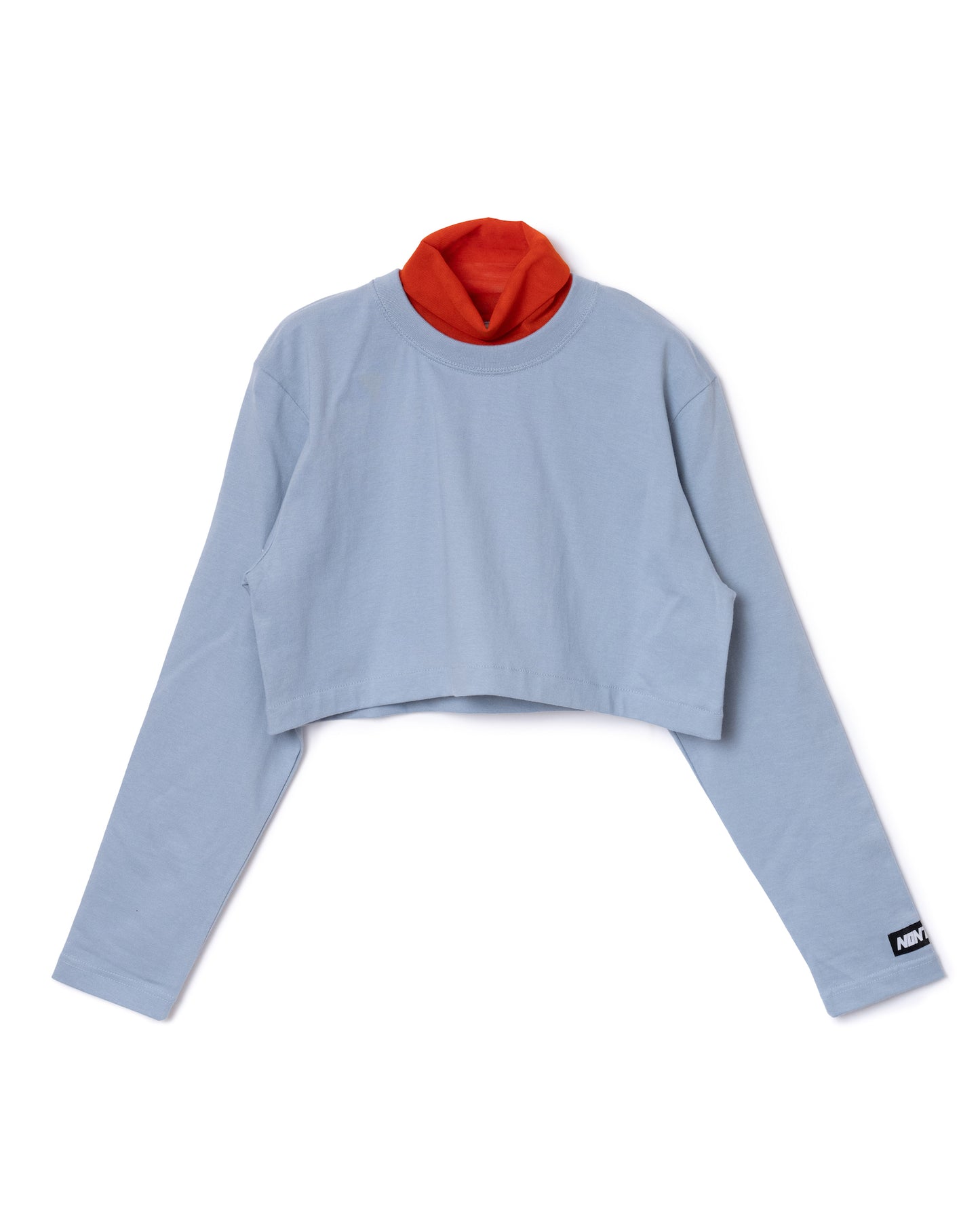 SHEER HIGH NECK L/S T-SHIRT (BLUE)
