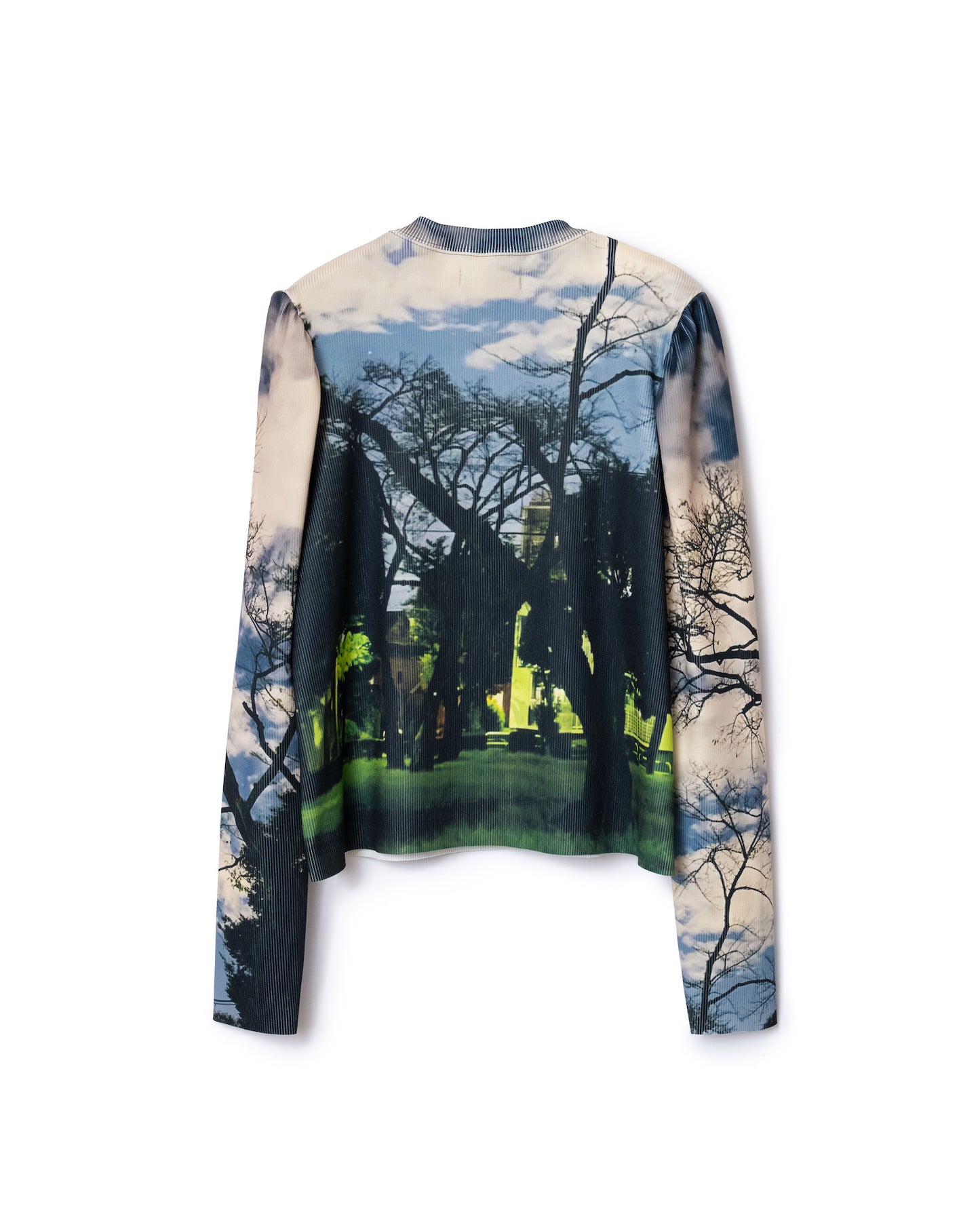 PRINT RIB PUFF SLEEVE C/S (PARK)
