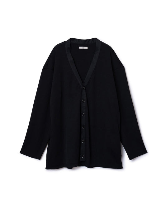 RIB BIG CARDIGAN  (BLACK)