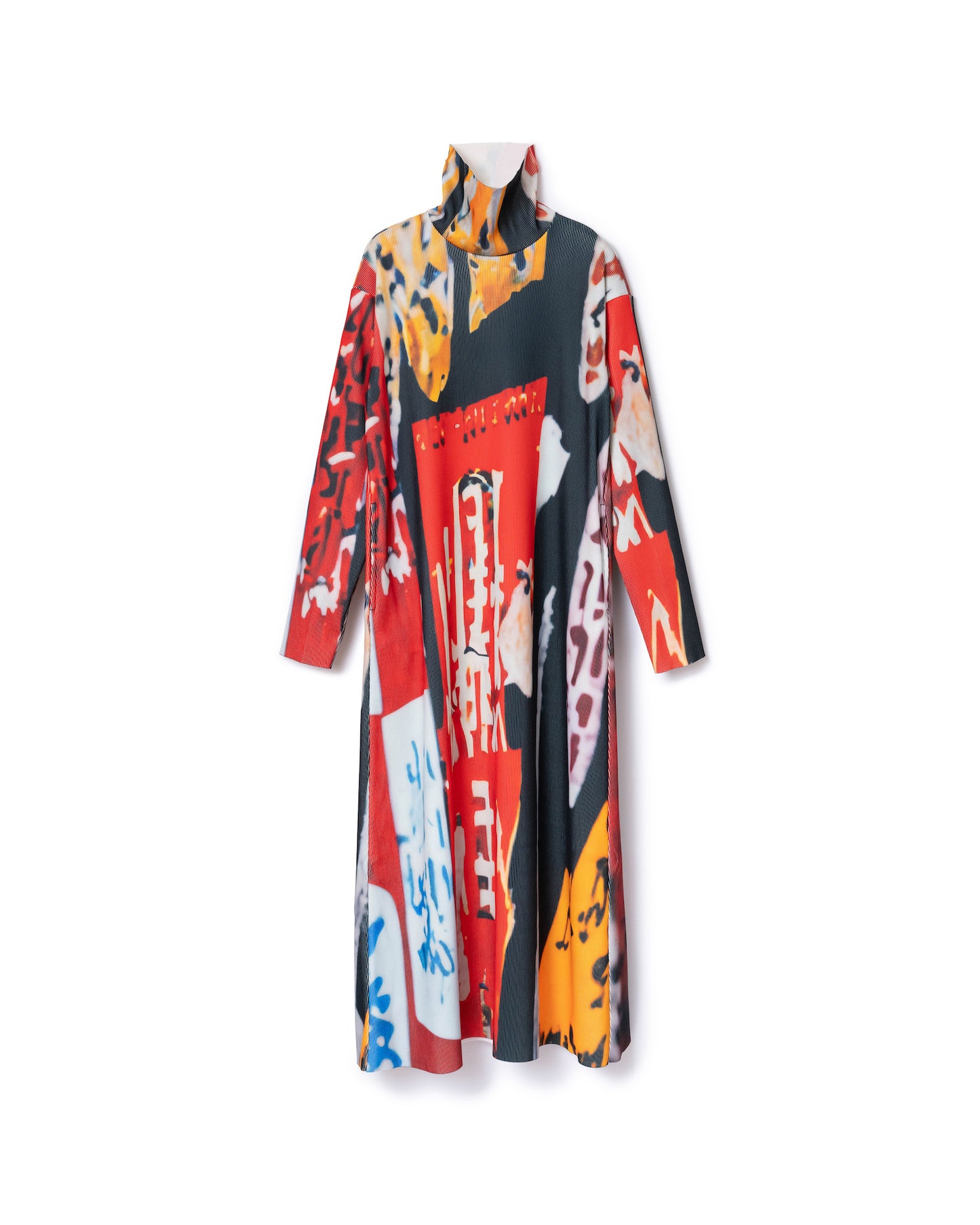 PRINT RIB HI-NECK ONE-PIECE (COLLAGE)
