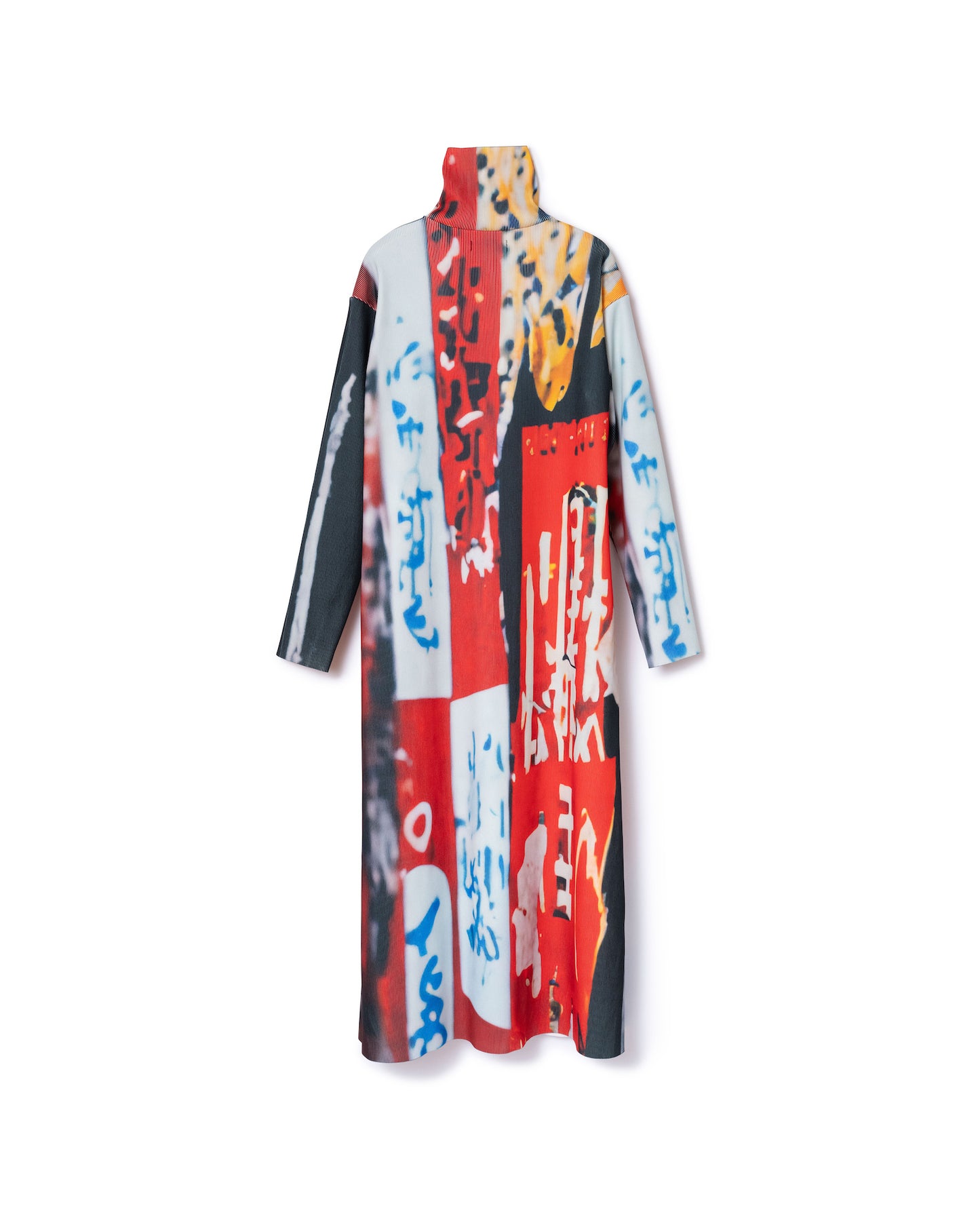 PRINT RIB HI-NECK ONE-PIECE (COLLAGE)