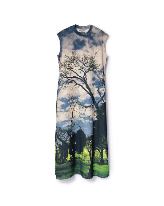 PRINT RIB NO SLEEVE ONE-PIECE (PARK)