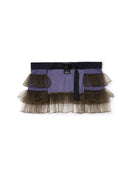 TULLE FRILL BELT (PURPLE x KHAKI)