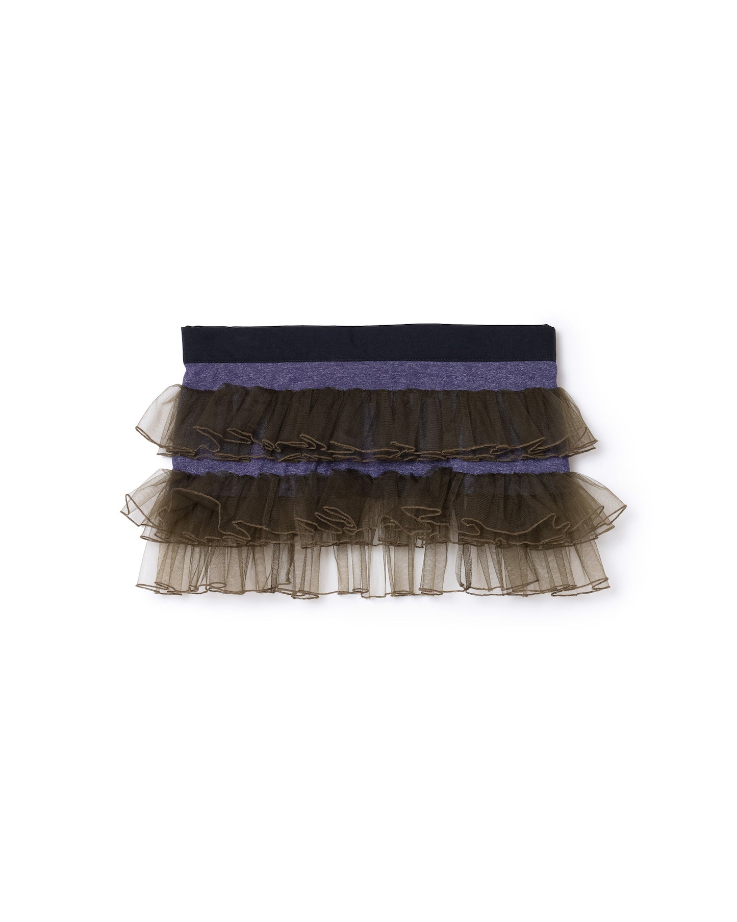 TULLE FRILL BELT (PURPLE x KHAKI)