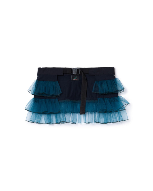 TULLE FRILL BELT (BLACK x GREEN)