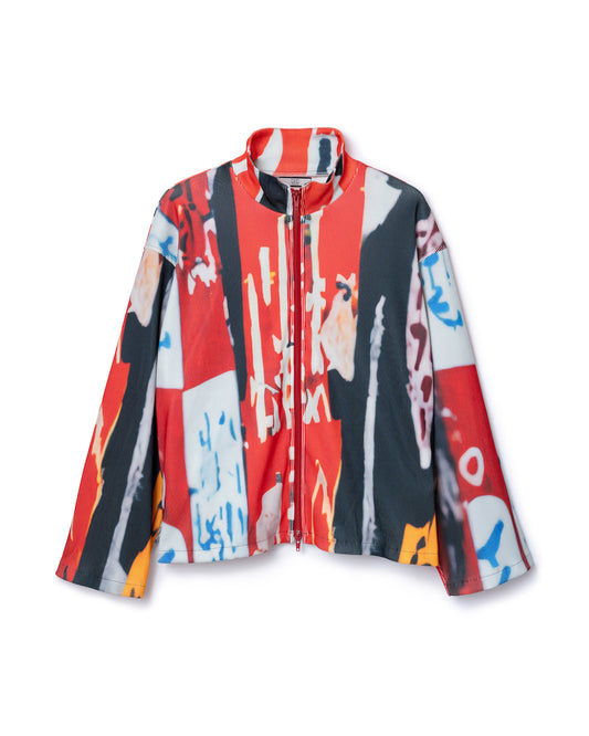 PRINT RIB ZIP-UP BLOUSON (COLLAGE)