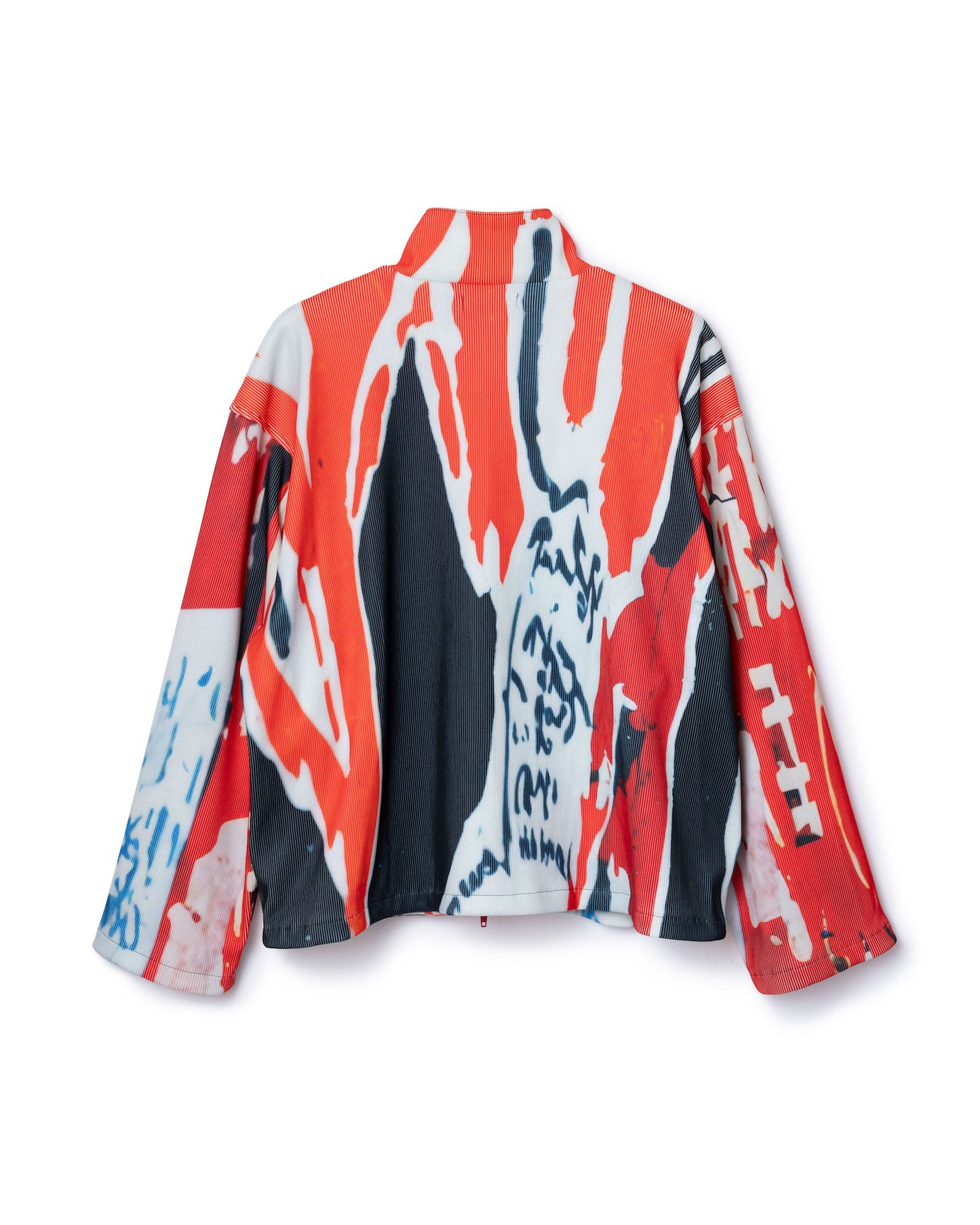 PRINT RIB ZIP-UP BLOUSON (COLLAGE)
