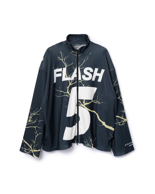 PRINT RIB ZIP-UP BLOUSON (THUNDER)