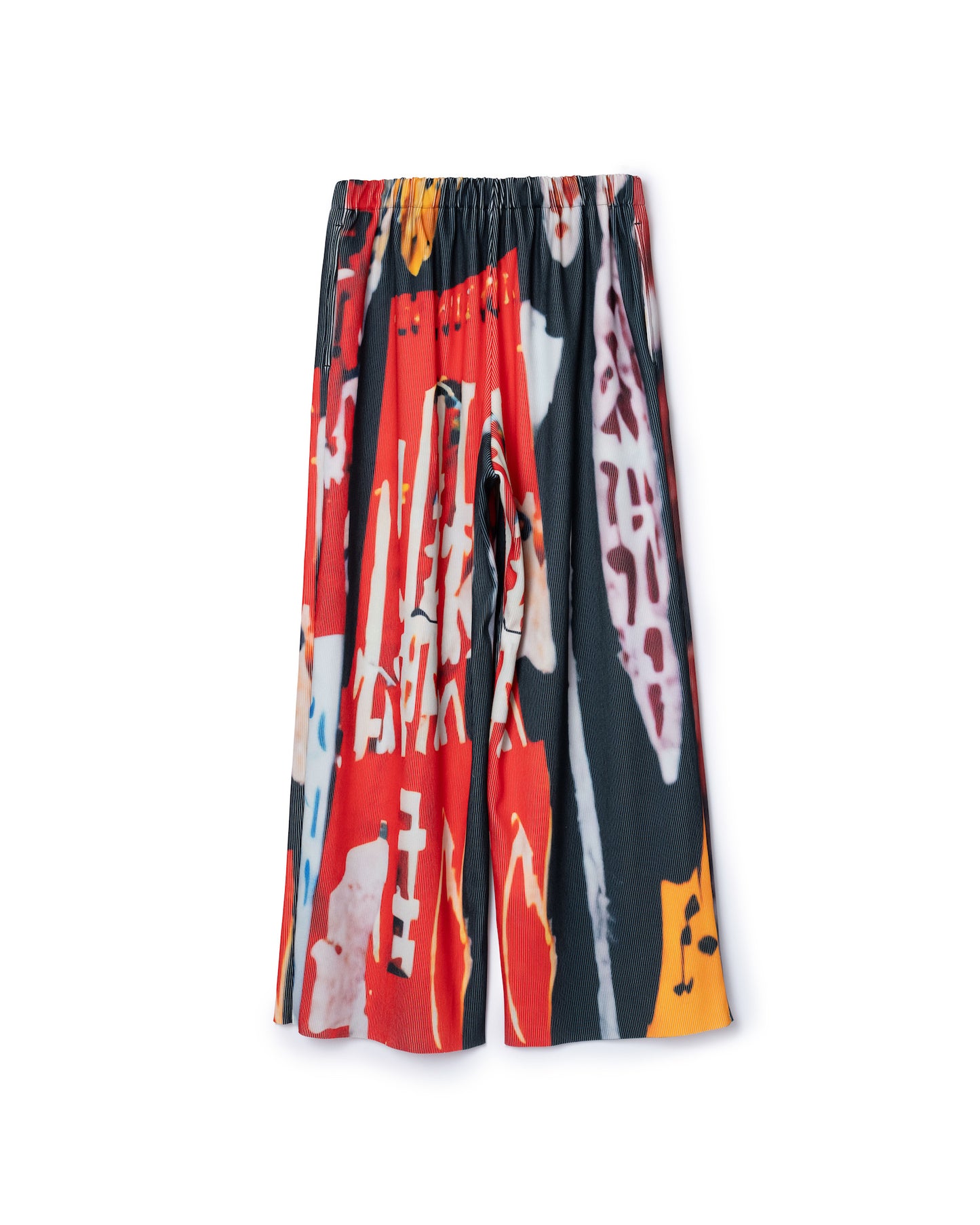 PRINT RIB WIDE PANTS (COLLAGE)