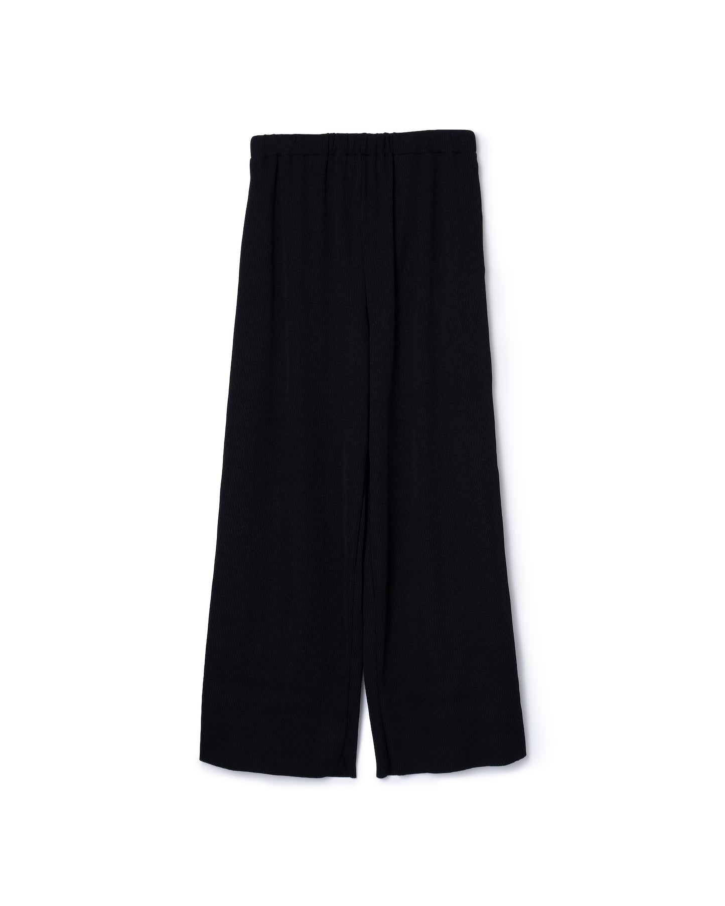 PRINT RIB WIDE PANTS (BLACK)