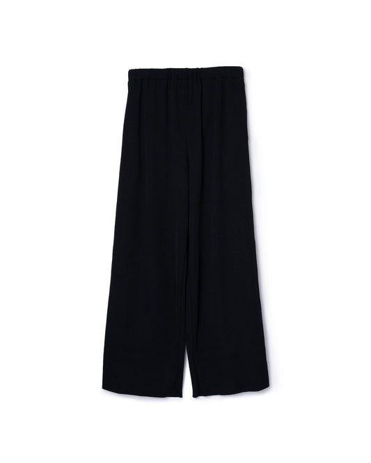 PRINT RIB WIDE PANTS (BLACK)