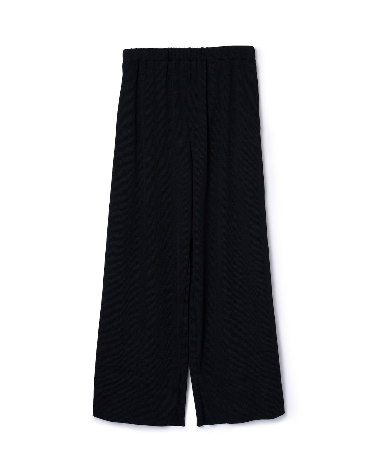 RIB WIDE PANTS (BLACK)