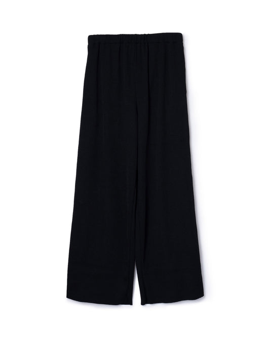 RIB WIDE PANTS (BLACK)