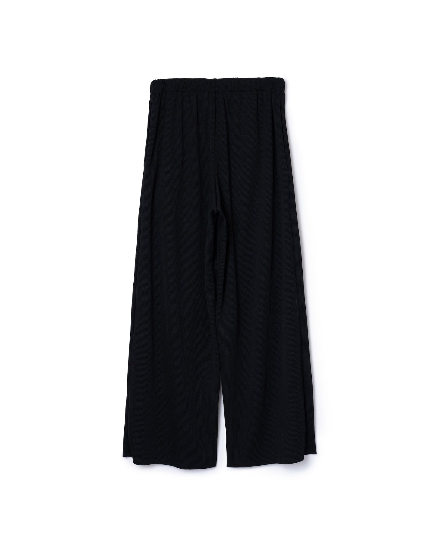 PRINT RIB WIDE PANTS (BLACK)